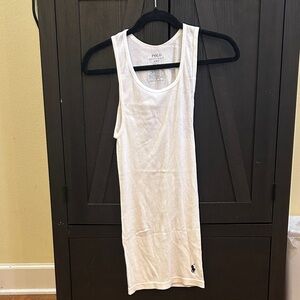 Polo by Ralph Lauren White Ribbed Logo Tank